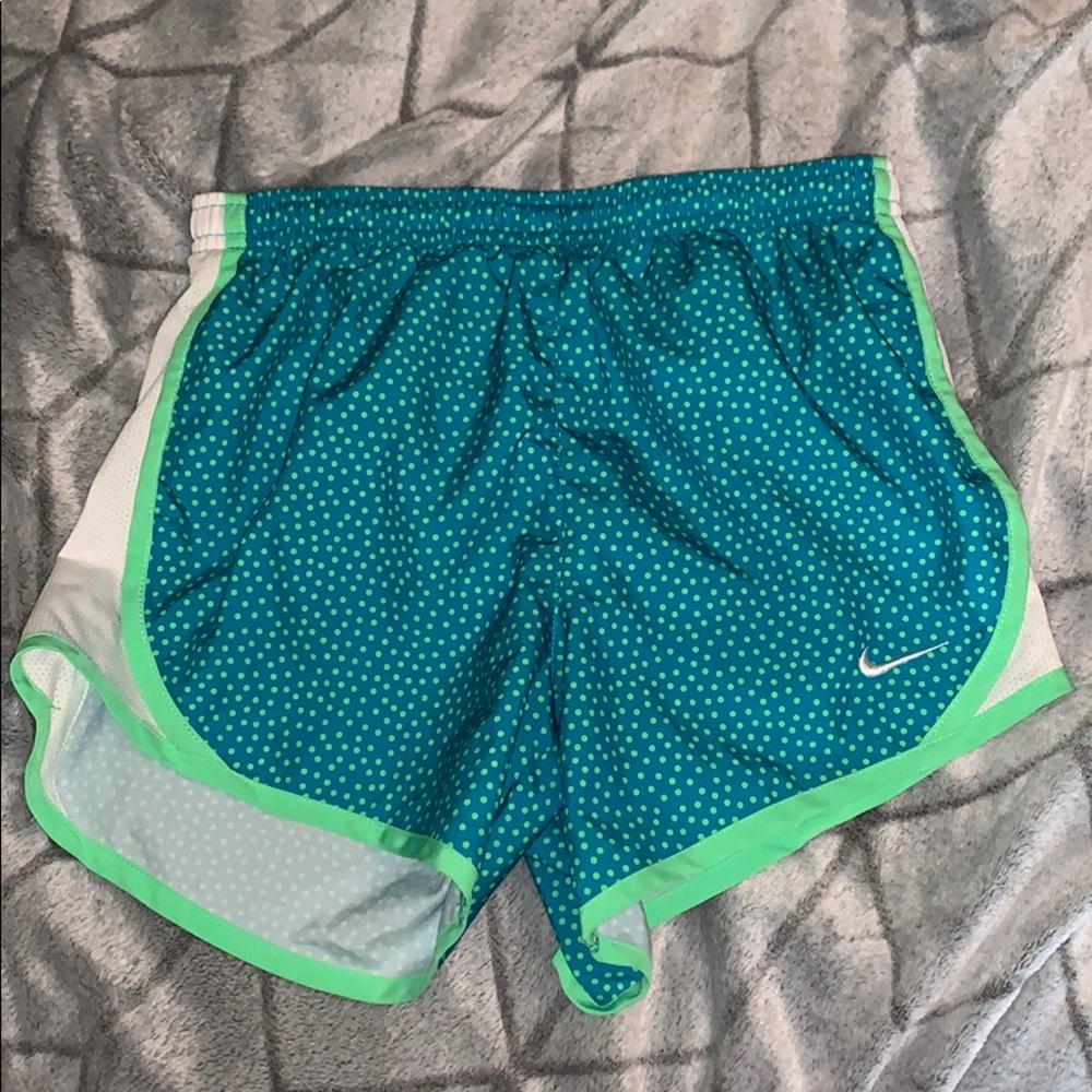 Blue and Green Polka Dot Nike Shorts